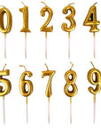 Gold Number Candle